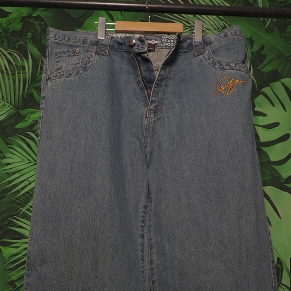 VINTAGE 90's FUBU JEANS Embroidered MENS 1990's FUBU CLASSIC PANTS BAGGY - Picture 8 of 16